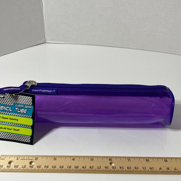 3 Purple Makeup Bag Pencil Zipper Organizer Tube - Picture 1 of 8